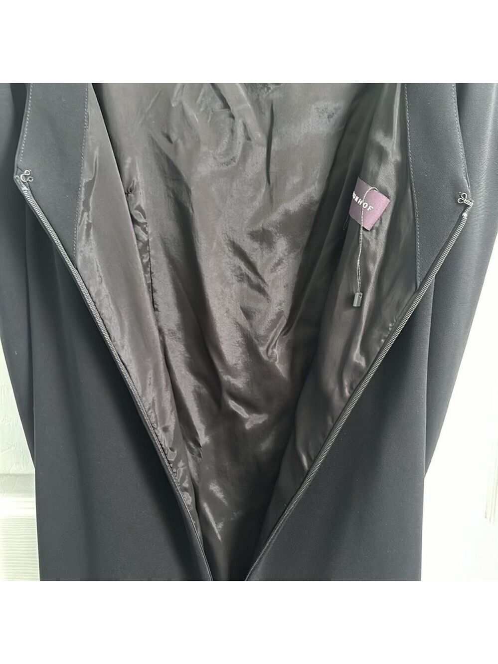 Talbot Runhof Black Cape Ruched Sheath Dress Size 8 - Picture 9 of 16